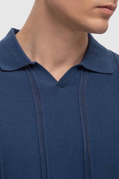 поло из хлопка и льна от бренда kanzler вид слева