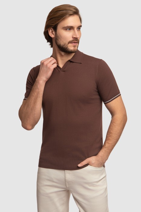 поло из хлопка пима из россии вид сбоку