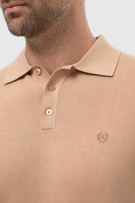 поло из хлопка, шелка и льна от бренда kanzler вид слева