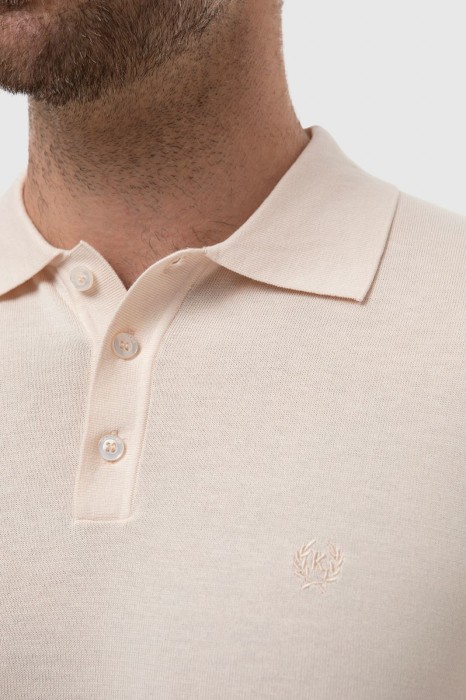 поло из хлопка, шелка и льна от бренда kanzler вид слева