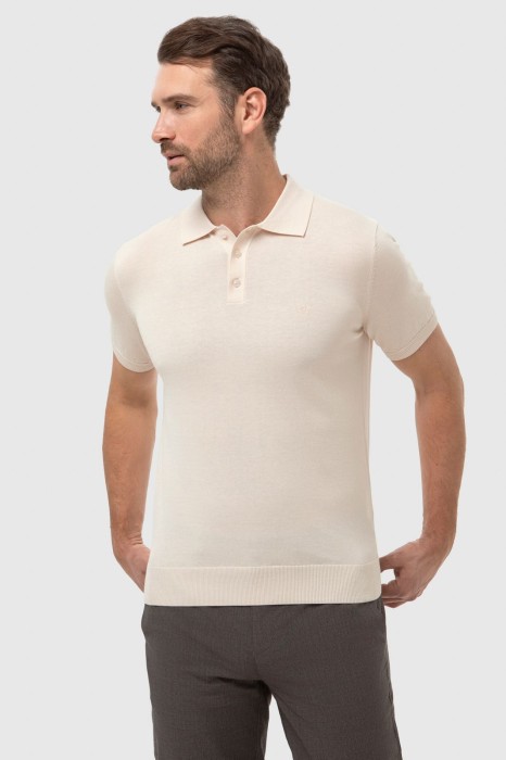 поло из хлопка, шелка и льна по цене 6990 руб вид справа