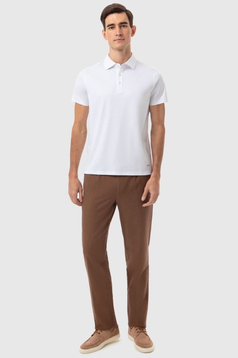 поло из мерсеризованного  хлопка из россии вид сбоку