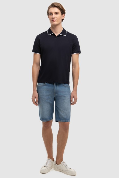 поло из мерсеризованного хлопка из россии вид сбоку