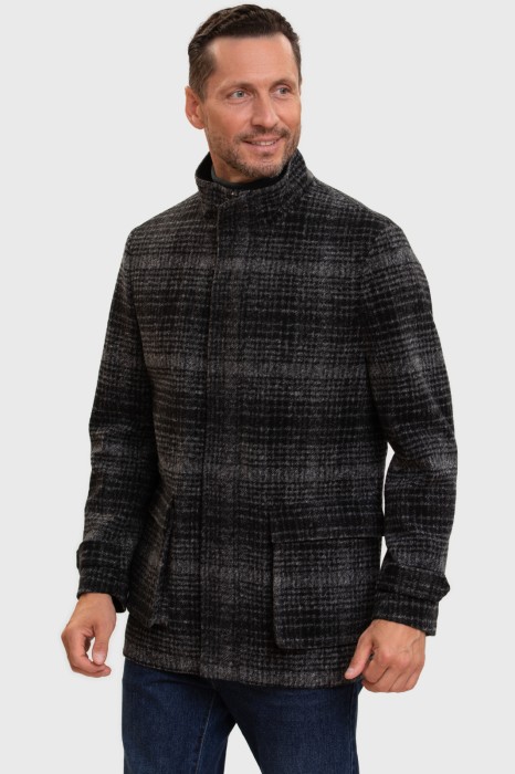 полупальто в клетку демисезонное фотография