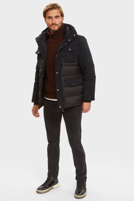 пуховик короткий демисезонный с водоотталкивающей обработкой из россии вид сбоку