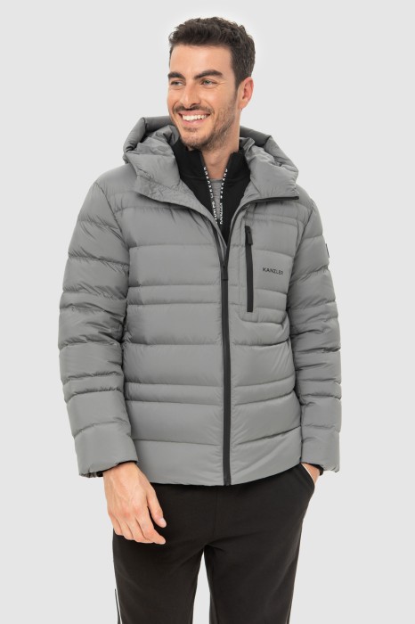 пуховик короткий зимний с водоотталкивающей обработкой из пуха спереди