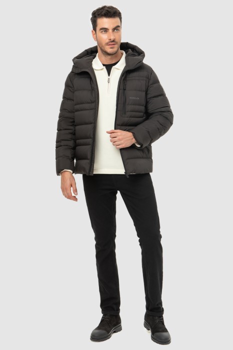 пуховик короткий зимний с водоотталкивающей обработкой из пуха спереди