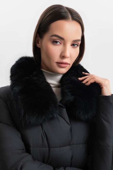 пуховик с натуральным мехом от бренда kanzler вид слева