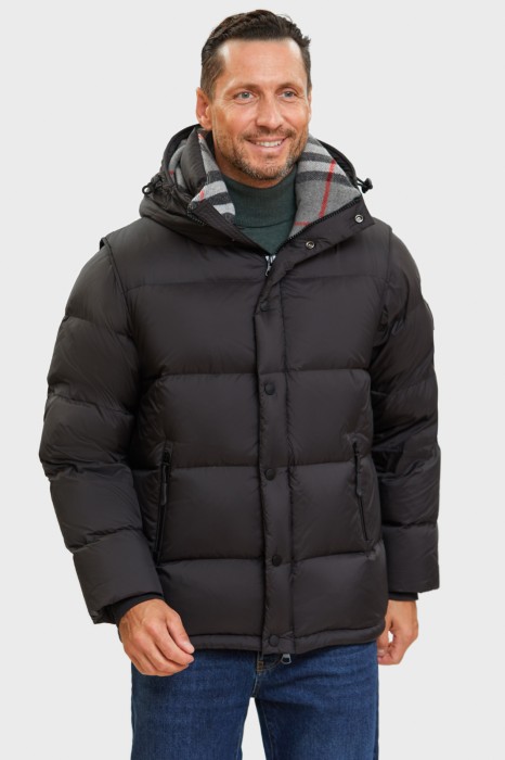 пуховик-трансформер короткий зимний со съемными рукавами и водоотталкивающей обработкой фотография