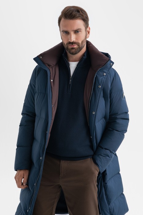 пуховик удлиненный с водоотталкивающей обработкой фотография