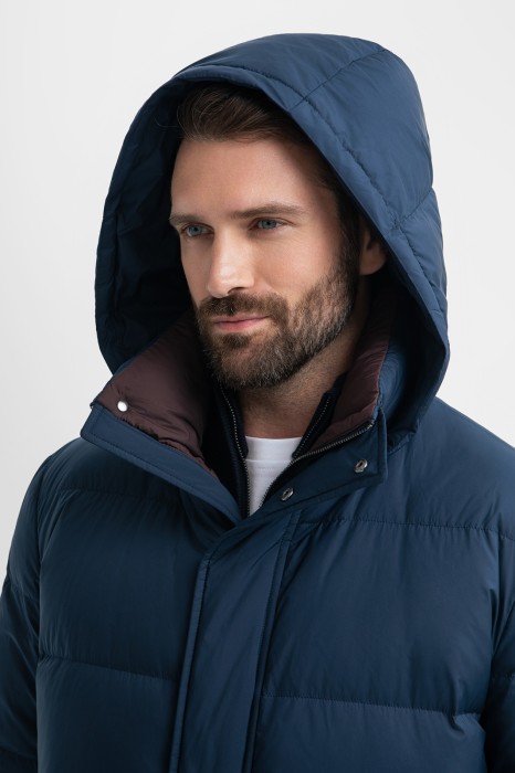 пуховик удлиненный с водоотталкивающей обработкой из пуха спереди