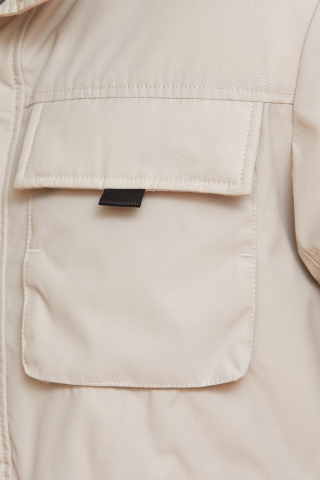 пуховик зимний удлиненный с отделкой из натурального меха и водоотталкивающей обработкой от бренда kanzler вид слева