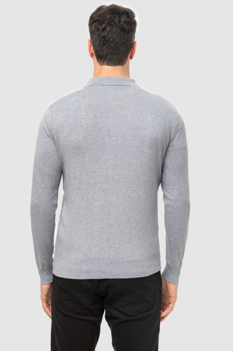 пуловер-поло из хлопка пима по цене 6990 руб вид справа