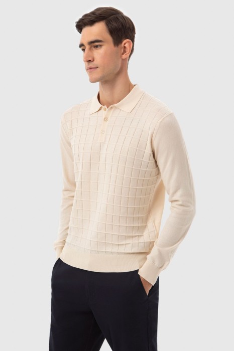 пуловер-поло из хлопка по цене 3990 руб вид справа