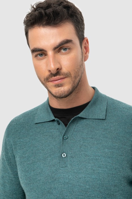 пуловер-поло из шерсти от бренда kanzler вид слева