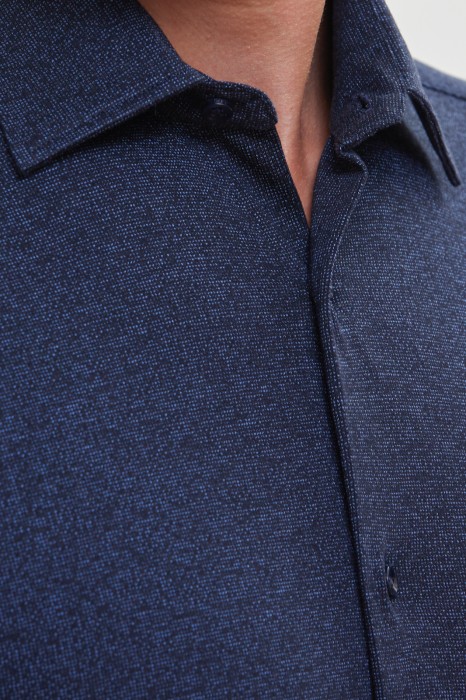 рубашка из эластичной ткани от бренда kanzler вид слева