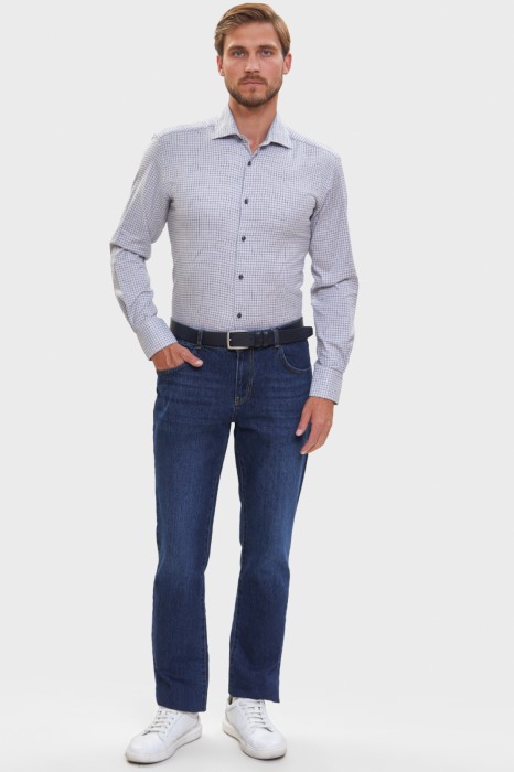 рубашка из хлопка в клетку по цене 4990 руб вид справа