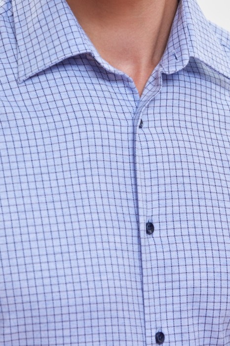рубашка из хлопка в клетку от бренда kanzler вид слева
