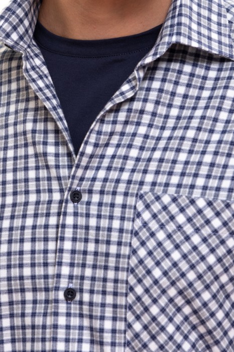рубашка из хлопка в клетку от бренда kanzler вид слева