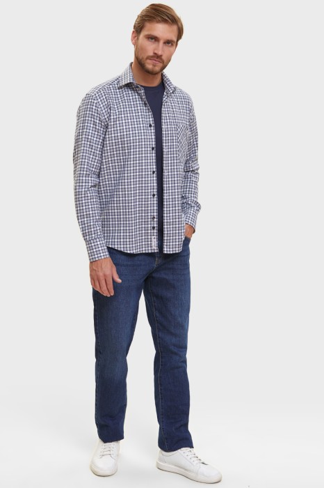 рубашка из хлопка в клетку по цене 4990 руб вид справа