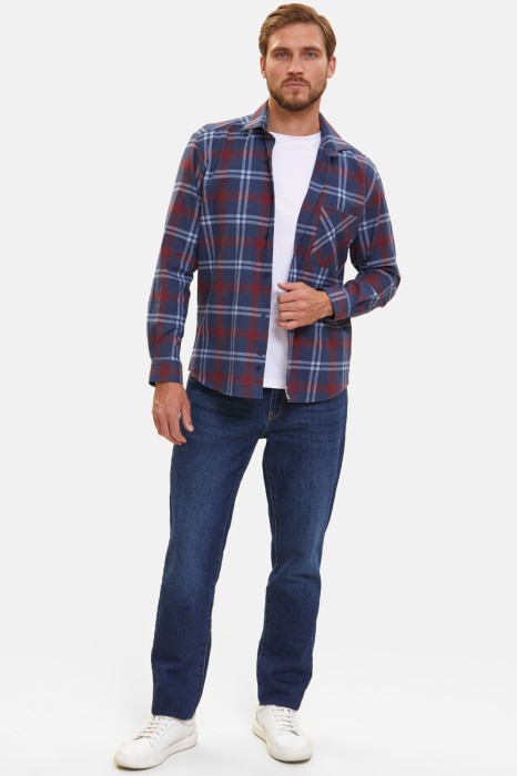 рубашка из хлопка в клетку по цене 5990 руб вид справа