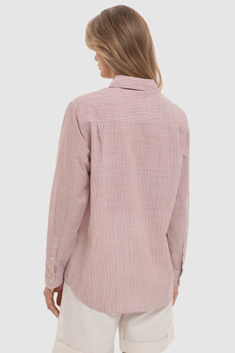 рубашка из хлопка в полоску по цене 6990 руб вид справа