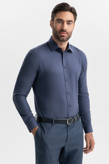 рубашка из смесовой шерсти с возможностью машинной стирки фотография