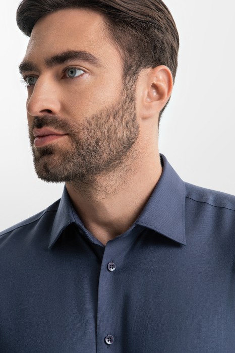 рубашка из смесовой шерсти с возможностью машинной стирки от бренда kanzler вид слева