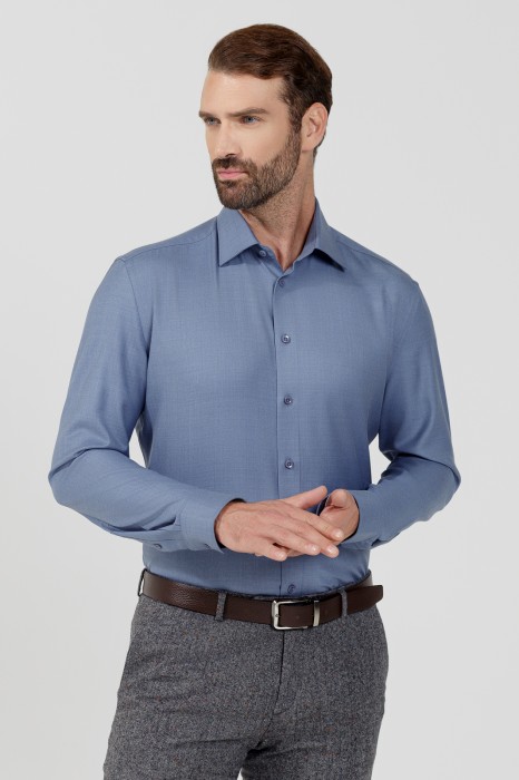 рубашка из смесовой шерсти с возможностью машинной стирки фотография