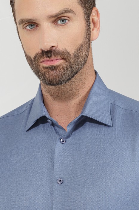 рубашка из смесовой шерсти с возможностью машинной стирки от бренда kanzler вид слева