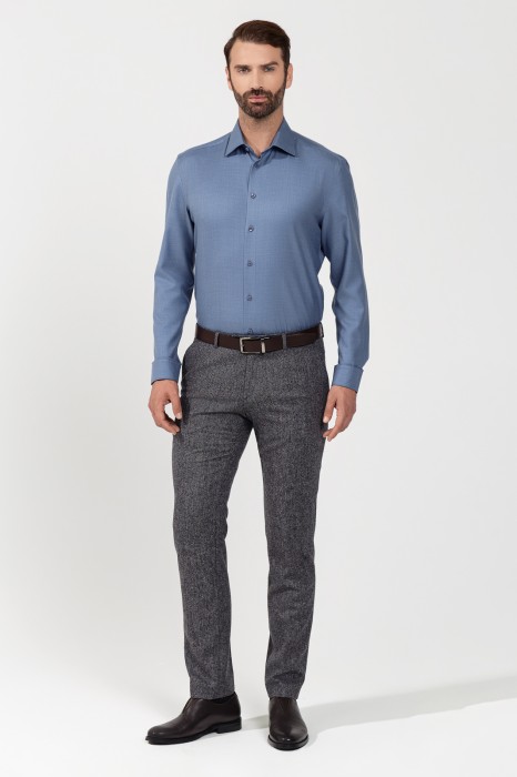 рубашка из смесовой шерсти с возможностью машинной стирки из россии вид сбоку