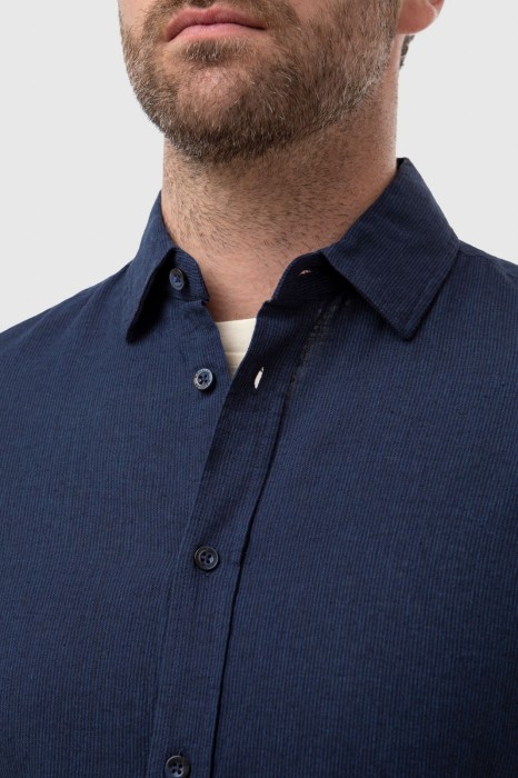 рубашка изо льна и хлопка от бренда kanzler вид слева