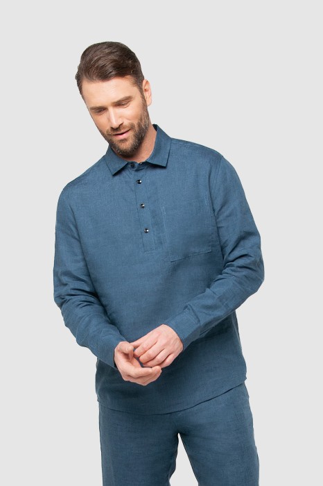 рубашка прямая изо льна фотография