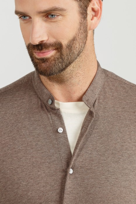 сорочка из хлопка и кашемира limited edition от бренда kanzler вид слева