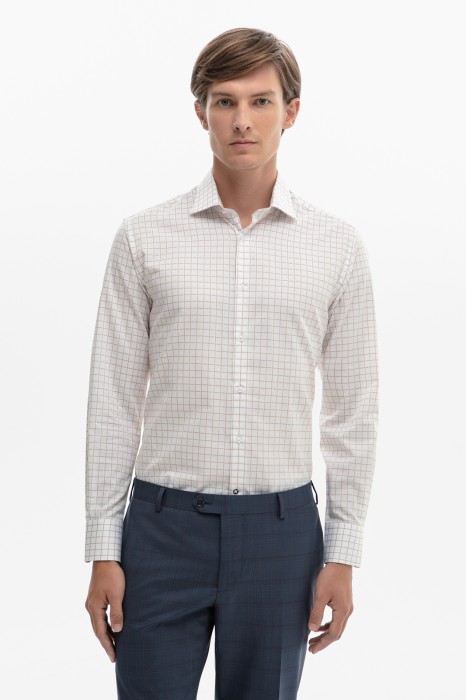 сорочка из хлопка и лиоцелла в клетку с технологией легкой очистки фотография