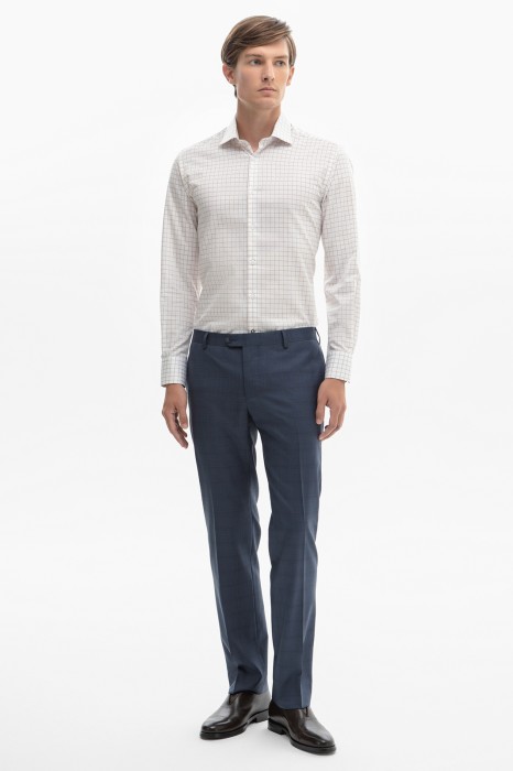 сорочка из хлопка и лиоцелла в клетку с технологией легкой очистки из россии вид сбоку