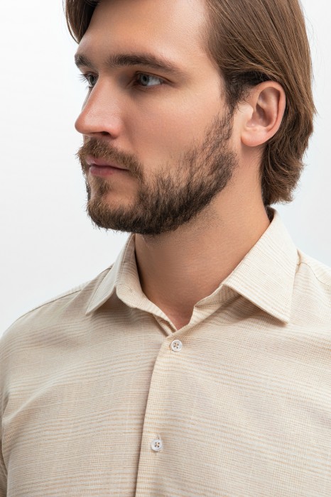 сорочка из хлопка и льна от бренда kanzler вид слева