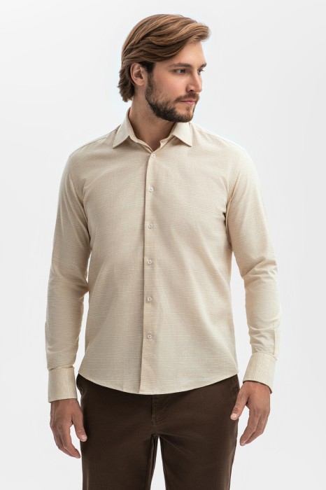 сорочка из хлопка и льна из россии вид сбоку