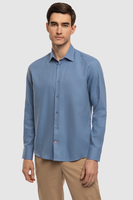 сорочка из хлопка и льна из россии вид сбоку