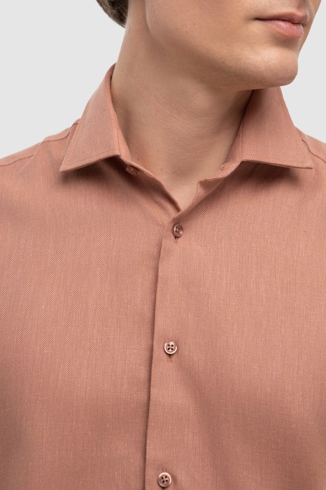 сорочка из хлопка и льна от бренда kanzler вид слева