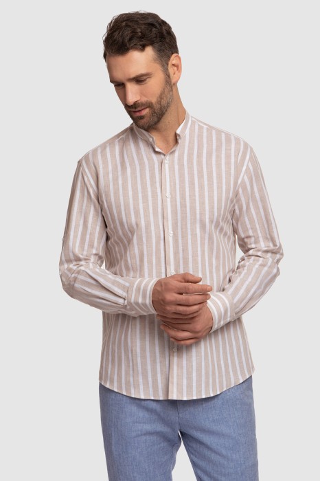 сорочка из хлопка и льна по цене 8990 руб вид справа