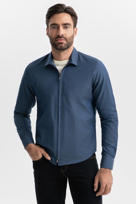 сорочка из хлопка на молнии по цене 7990 руб вид справа