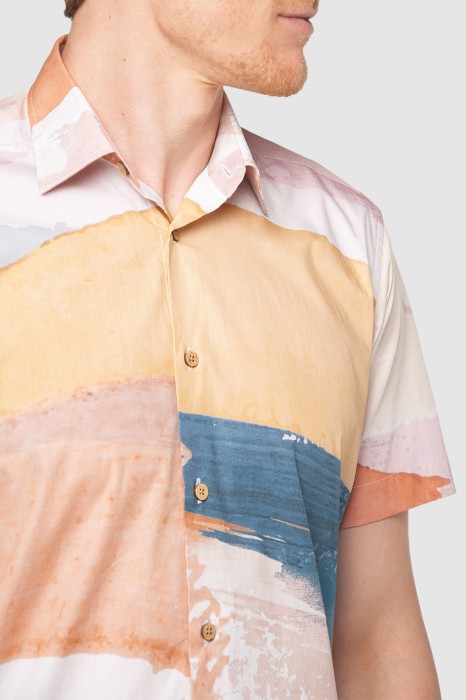 сорочка из хлопка с коротким рукавом от бренда kanzler вид слева