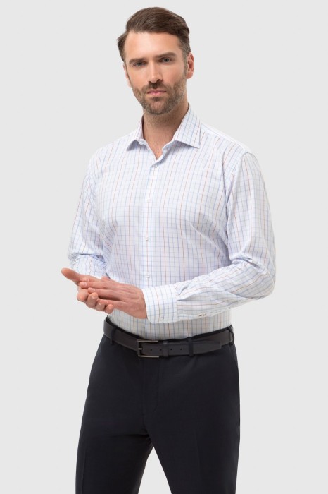 сорочка из хлопка в клетку, легкая в уходе фотография