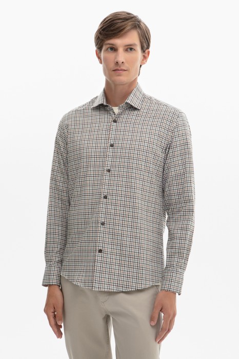 сорочка из хлопка в клетку по цене 6990 руб вид справа