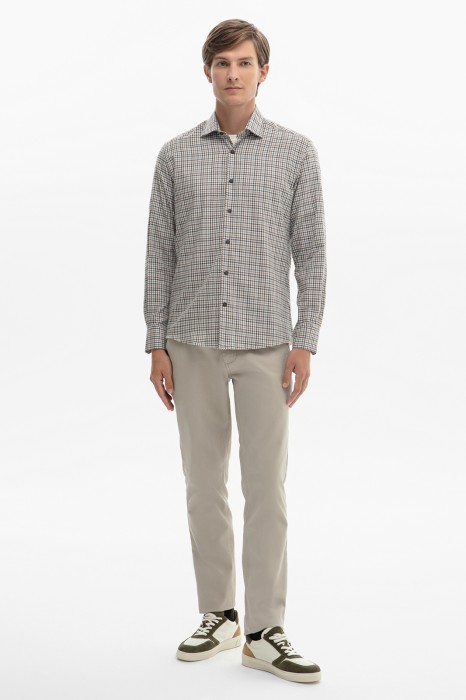 сорочка из хлопка в клетку из россии вид сбоку