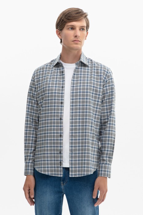 сорочка из хлопка в клетку по цене 6990 руб вид справа