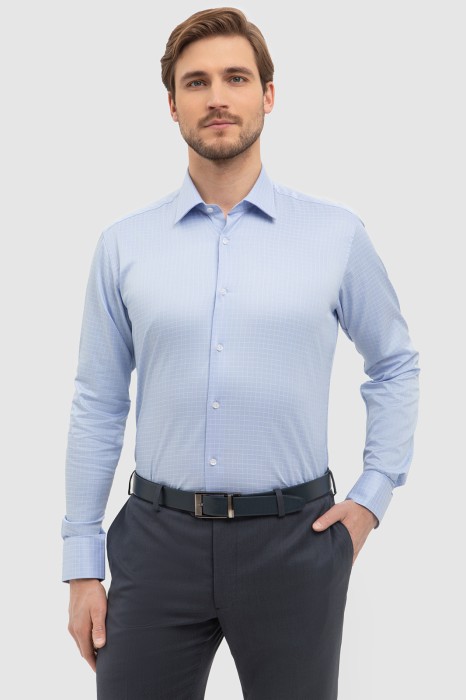 сорочка из хлопка в клетку по цене 4990 руб вид справа