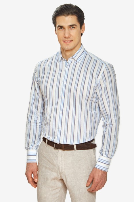 сорочка из хлопка в полоску фотография