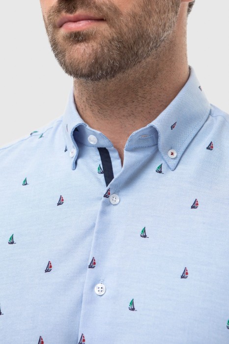 сорочка из хлопка от бренда kanzler вид слева